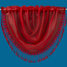 Plain Voile Macrame Lace Swag Red