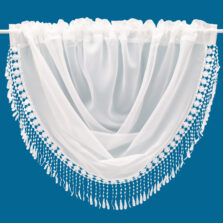Plain Voile Macrame Lace Swag White
