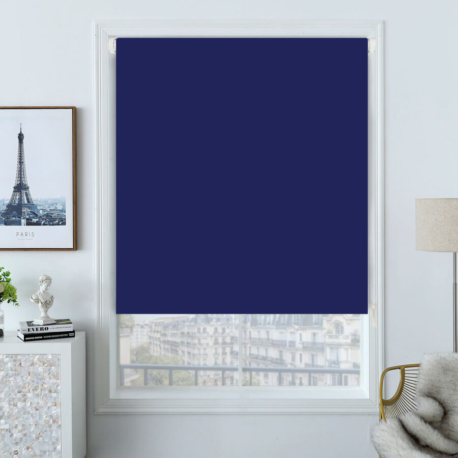 Plain Blackout Roller Blind Midnight Blue