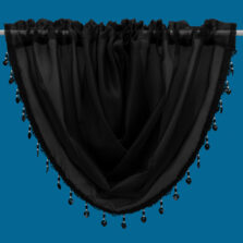 Plain Voile Crystal Bead Swag Black