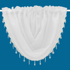 Plain Voile Crystal Bead Swag Cream