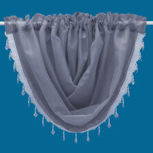 Plain Voile Crystal Bead Swag Grey