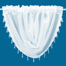 Plain Voile Crystal Bead Swag White