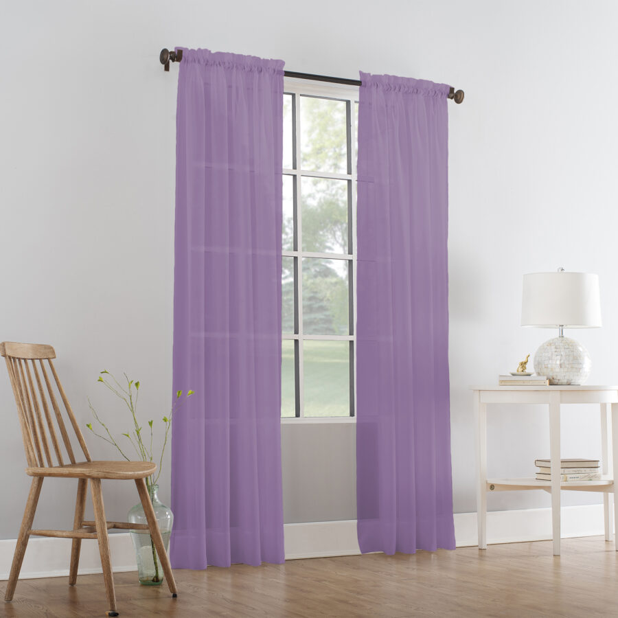 Plain Slot Top Voile Panel Orchid