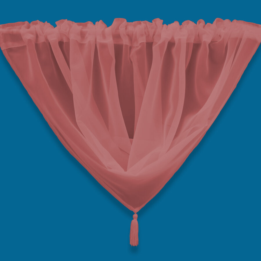 Plain Voile Swag Coral