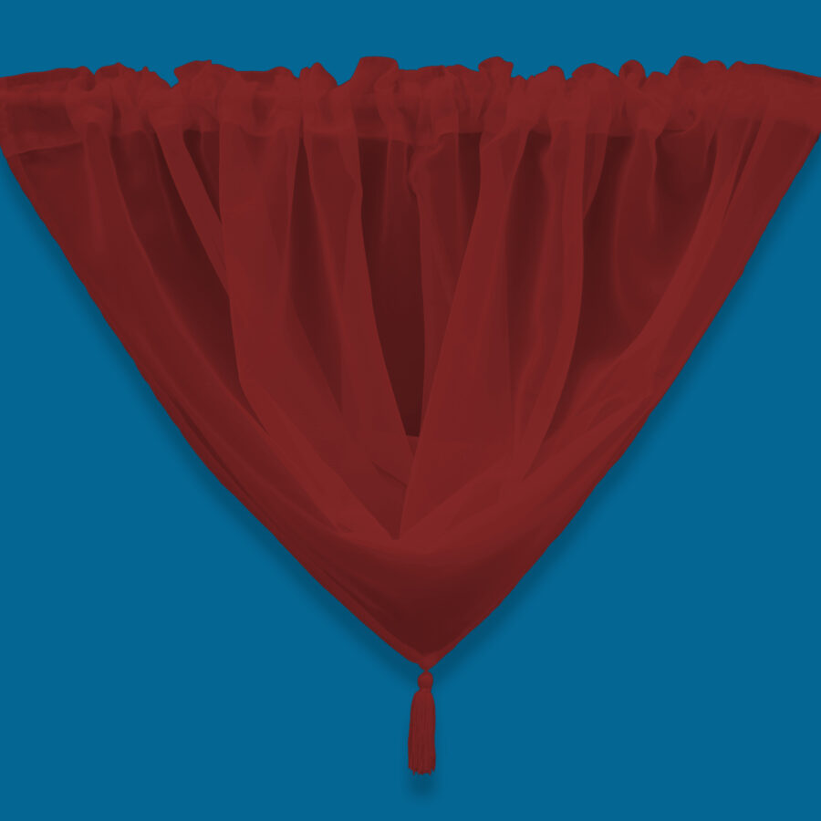 Plain Voile Swag Red