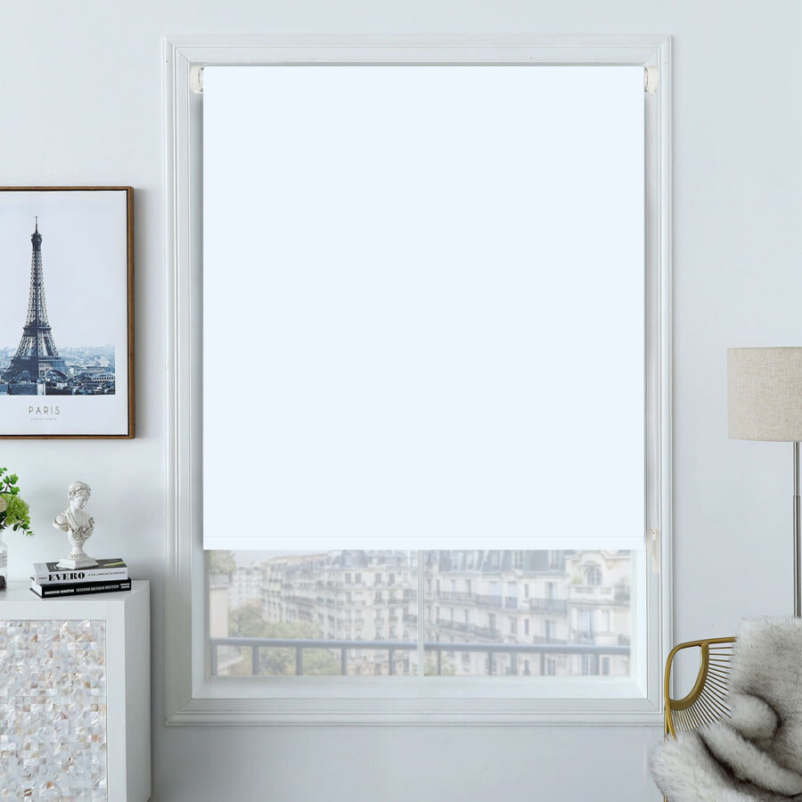 Plain Blackout Roller Blind Snow White