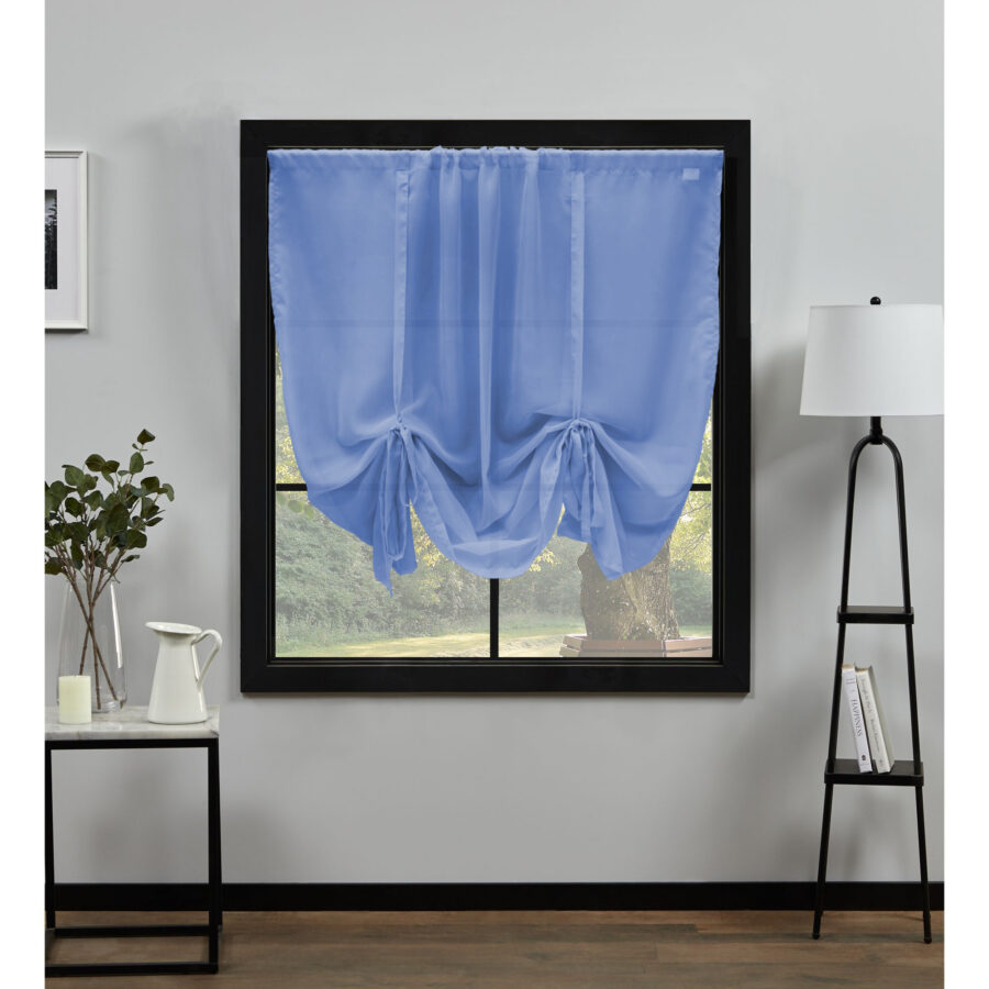 Plain Voile Tie Blind Baby Blue