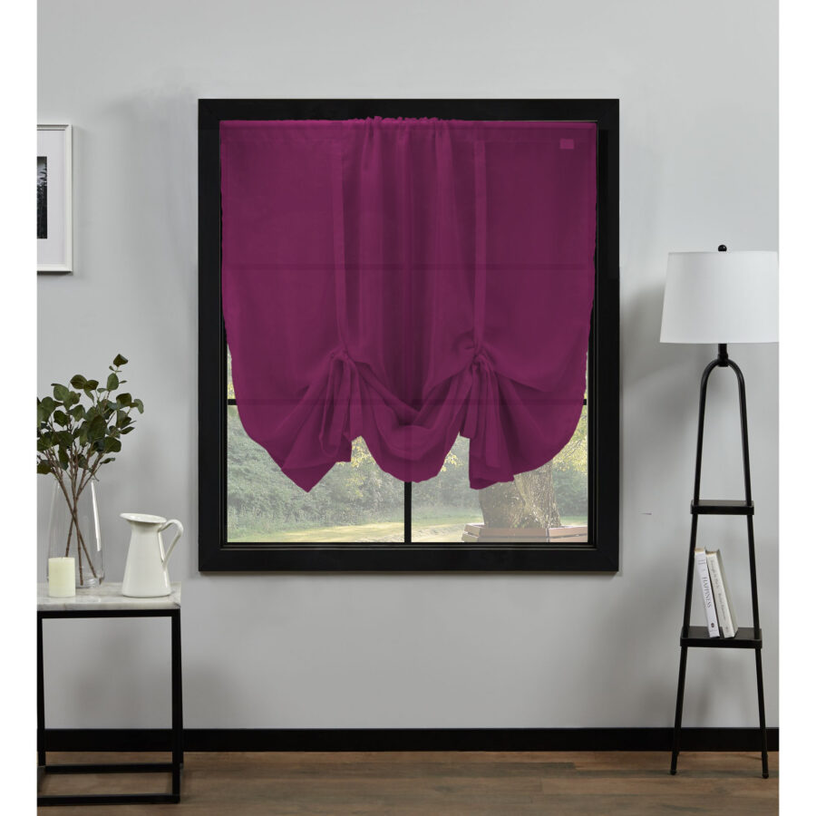 Plain Voile Tie Blind Burgundy