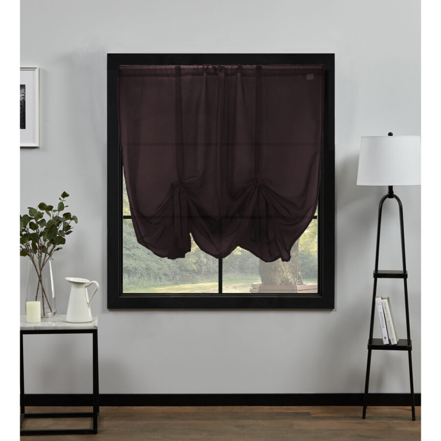 Plain Voile Tie Blind Chocolate