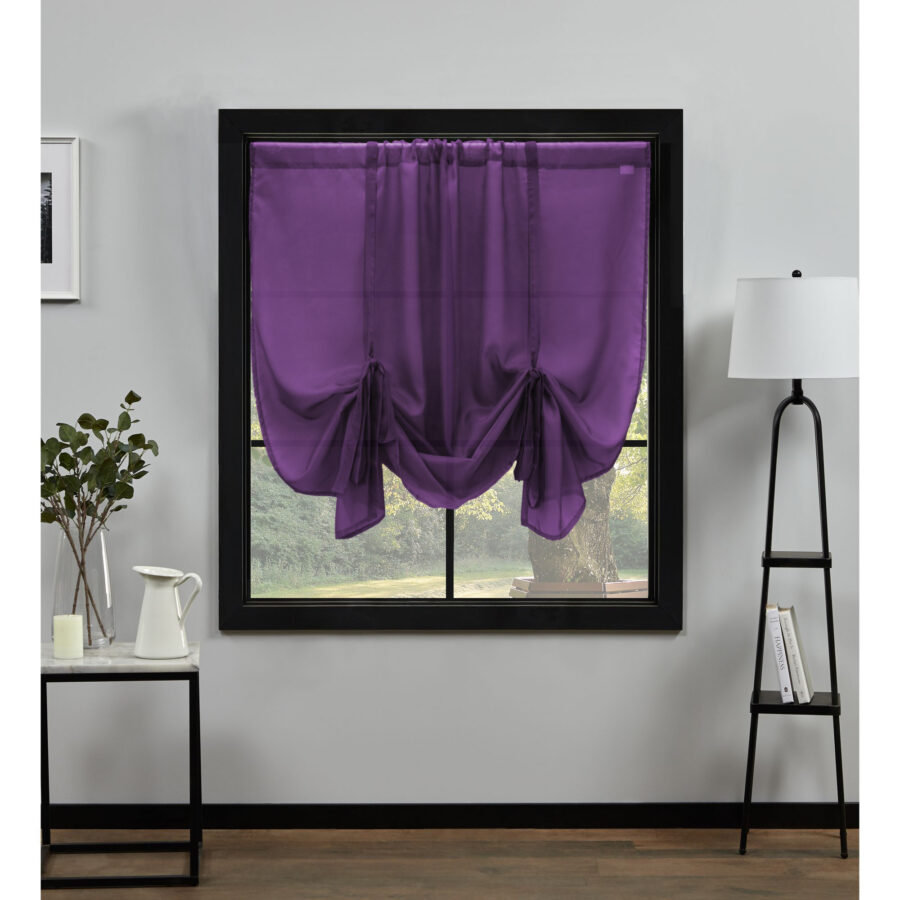 Plain Voile Tie Blind Grape