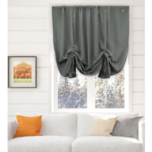 Plain Textured Voile Tie Blind Grey