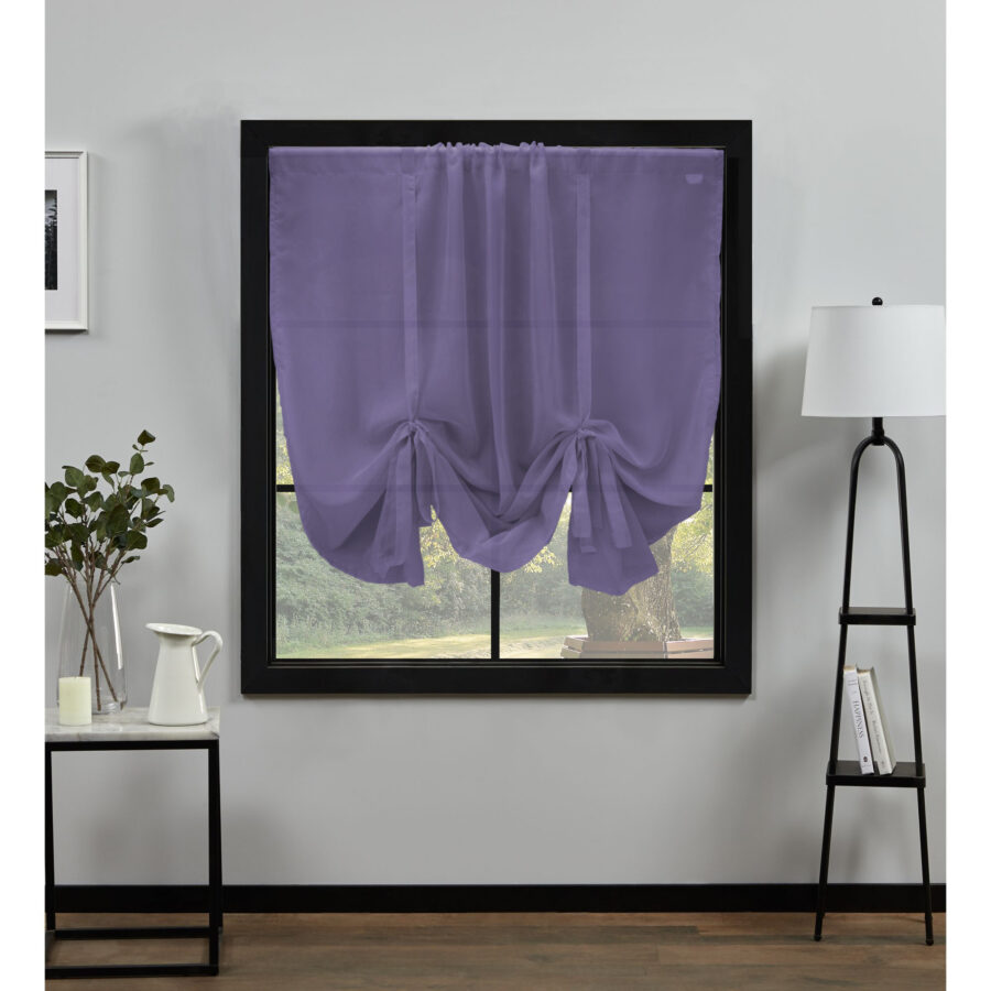 Plain Voile Tie Blind Lavender