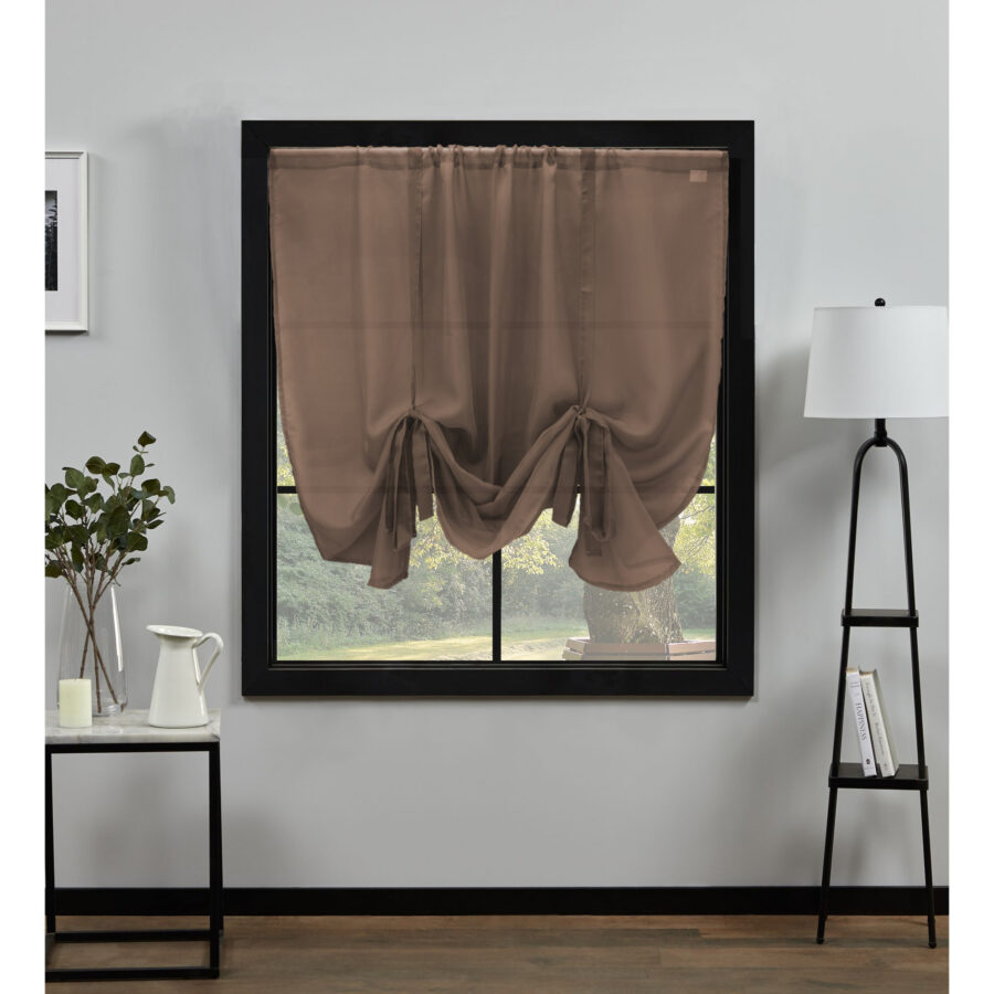 Plain Voile Tie Blind Mocha