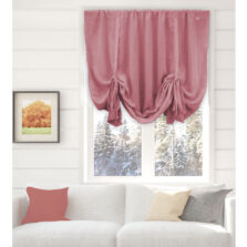 Plain Textured Voile Tie Blind Blush Pink