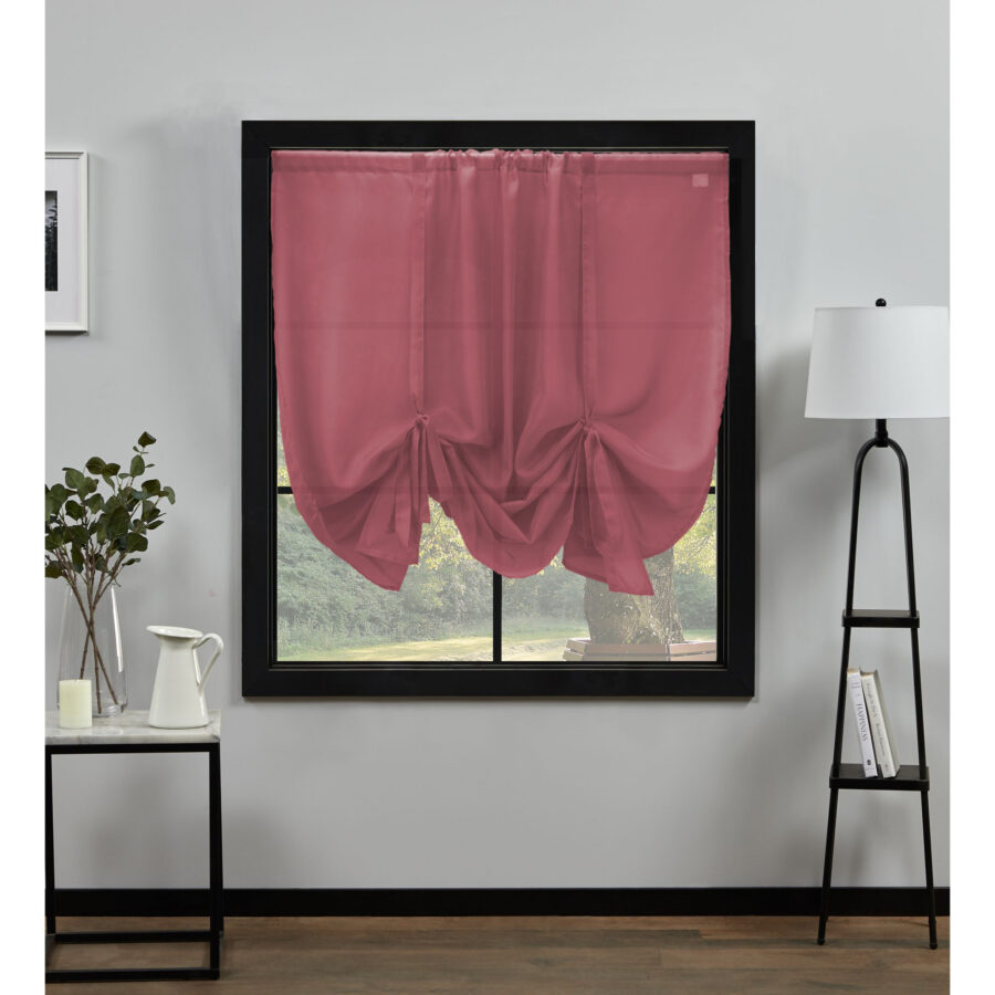 Plain Voile Tie Blind Terracotta
