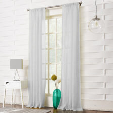 Plain Textured Voile Panel White