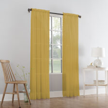 Plain Slot Top Voile Panel Gold