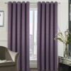 Barbados Mauve Eyelet Blockout Ready Made Curtains - Image 2