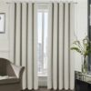 Barbados Natural Eyelet Blockout Ready Made Curtains - Image 2
