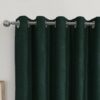 Crete Chenille Dark Green Lined Blackout Eyelet Curtains - Image 3