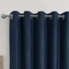 Crete Chenille Navy Lined Blackout Eyelet Curtains - Image 3