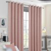Dotty Blush Pink Eyelet Blackout Ready Made Curtains - Image 2