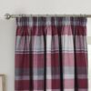 Dundee Wine Faux Wool Lined Ready Made Curtains - Image 3