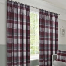Dundee Wine Faux Wool Lined Ready Made Curtains