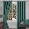 Harriet Emerald Eyelet Blackout Ready Made Curtains - Image 2
