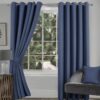 Harriet Navy Eyelet Blackout Ready Made Curtains - Image 2