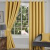 Harriet Ochre Eyelet Blackout Ready Made Curtains - Image 2