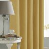 Harriet Ochre Eyelet Blackout Ready Made Curtains - Image 3