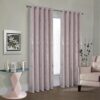 Michaela Pink/Silver Eyelet Fully Lined Ready Made Curtains - Image 2