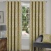Panama Ochre Eyelet Fully Lined Ready Made Curtains - Image 2