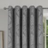 Panama Grey Eyelet Fully Lined Ready Made Curtains - Image 3