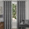 Panama Grey Eyelet Fully Lined Ready Made Curtains - Image 2