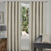 Panama Natural Eyelet Fully Lined Ready Made Curtains - Image 2