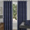 Panama Navy Eyelet Fully Lined Ready Made Curtains - Image 2