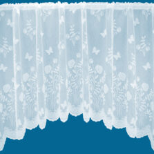 Country Garden White Floral Jardinière Net Curtain