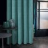 Valerie Teal Velour Eyelet Blackout Lined Ready Made Curtains - Image 4