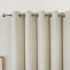 Valerie Cream Velour Eyelet Blackout Lined Ready Made Curtains - Image 3