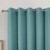 Valerie Teal Velour Eyelet Blackout Lined Ready Made Curtains - Image 3