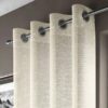 Adele Metallic Thread Eyelet Voile Panel Cream - Image 3