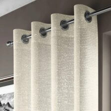 Adele Metallic Thread Eyelet Voile Panel Cream