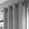 Adele Metallic Thread Eyelet Voile Panel Silver Grey - Image 3