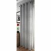 Adele Metallic Thread Eyelet Voile Panel Silver Grey - Image 2