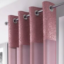 Crushed Headed Eyelet Voile Panel Blush