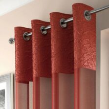 Crushed Headed Eyelet Voile Panel Orange