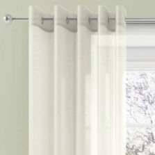 Plain Ring Top Eyelet Heading Voile Panel Cream